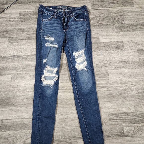 American Eagle Women's Jeans Size 4 Regular Super Stretch - Picture 2 of 2